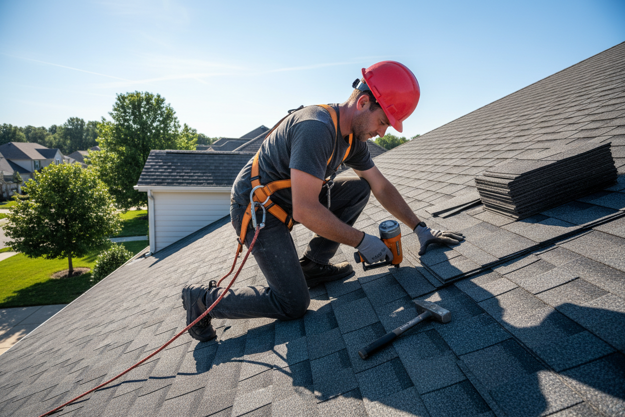 Roofing installation project Long Island
